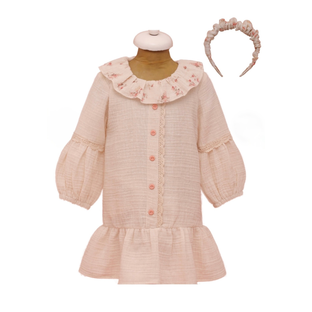 De Rosy Ruffle – Jurk & Haarband Set