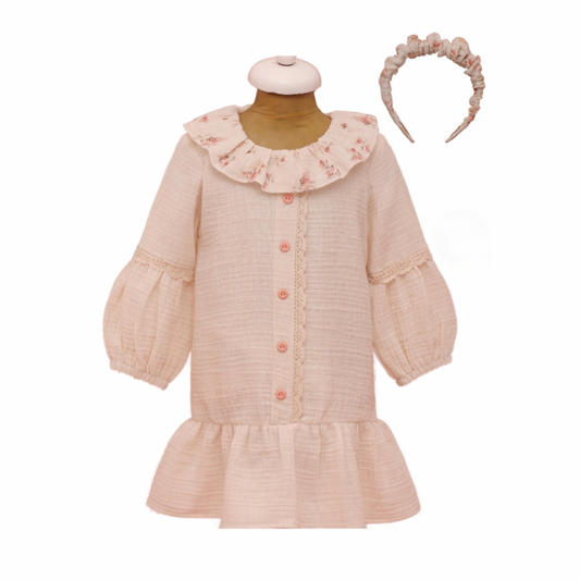 De Rosy Ruffle – Jurk & Haarband Set